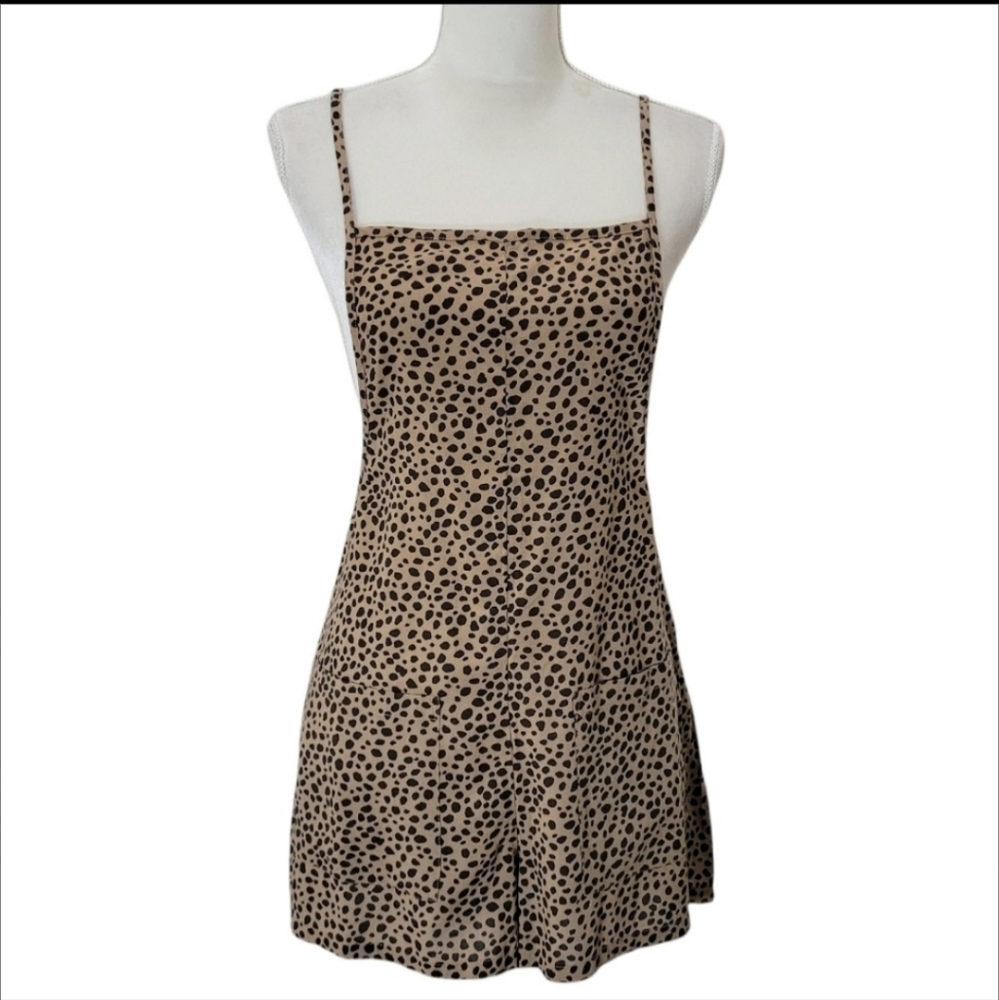 Aerie Cheetah Shorts Romper with Pockets Size Large